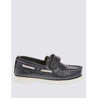 Kids Leather Riptape Boat Shoes