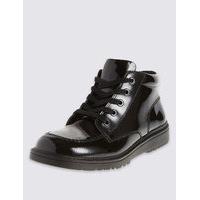 Kids Patent Leather Ankle Boots with Freshfeet