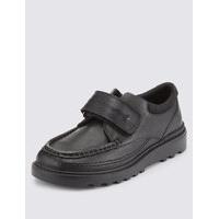 kids freshfeet leather shoes with silver technology