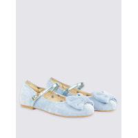 Kids Velvet Bow Ballerina Shoes