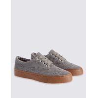 Kids Suede Brogue Shoes with Water Repellent Finish