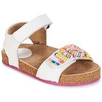 kickers naissa girlss childrens sandals in white