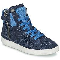 kickers hatila girlss childrens shoes high top trainers in blue