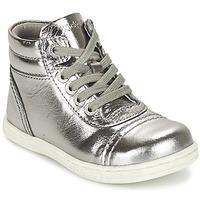 Kickers TRAILER girls\'s Children\'s Shoes (High-top Trainers) in Silver