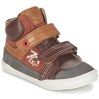 kickers jinjinu boyss childrens shoes high top trainers in brown