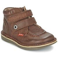 kickers wapa boyss childrens mid boots in brown