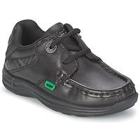 kickers reason lace boyss childrens smart formal shoes in black