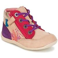 kickers biflorid girlss childrens mid boots in beige