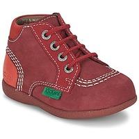 kickers babystan girlss childrens mid boots in red