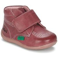 kickers bilou girlss childrens mid boots in red