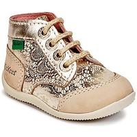 kickers boetik girlss childrens mid boots in beige