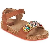 kickers naissa girlss childrens sandals in brown