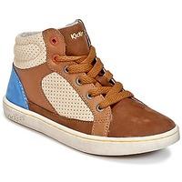 kickers lynx boyss childrens shoes high top trainers in brown