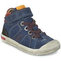 kickers iguane boyss childrens shoes high top trainers in blue