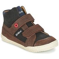 kickers jinjinu boyss childrens shoes high top trainers in brown