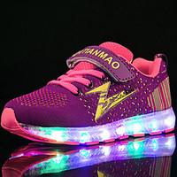 Kids Boys Girls\' Athletic Shoes Spring Summer Fall Winter Light Up Shoes Luminous Shoe Fabric Tulle Outdoor Athletic Casual Low Heel Magic Tape LED