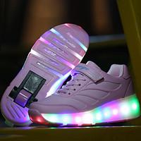 Kids Grils Boys\' Athletic Shoes Roller Skate Light Up Shoes Luminous Shoe Leatherette Sport Outdoor Athletic Casual Low HeelMagic Tape LED