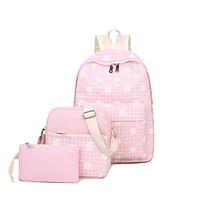Kids Backpack Canvas All Seasons Sports Casual Zipper Black Blushing Pink Sky Blue Amethyst Navy Blue