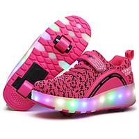 Kids Boy Girl\'s Roller Skate Shoes / Ultra-light Two Wheel Skating LED Light Shoes / Athletic / Casual LED Shoes Black Pink Blue