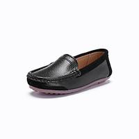 Kid\'s Loafers Slip-Ons Spring Summer Fall Moccasin Patent Leather Outdoor Athletic Dress Casual Flat Heel Split Joint Black Blue White