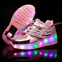 Kid Boy Girl\'s Roller Skate Athletic Shoes Light Up Shoes Luminous Shoe Tulle Leatherette Outdoor Athletic Casual Low HeelLED Hook