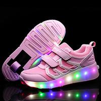 Kid Boy Girl\'s Wheelys Roller Skate Shoes / Ultra-light Single Wheel Skating LED Light Shoes / Athletic / Casual LED Shoes Black Blue Pink