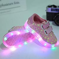 Kids Boys Girls\' Sneakers Summer Fall Light Up Shoes First Walkers Luminous Shoe PU Wedding Outdoor Casual Low Heel LED
