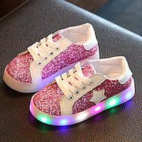 Kids Boys Girls\' Sneakers Spring Fall Light Up Shoes First Walkers Luminous Shoe Leatherette Wedding Outdoor Casual Low Heel LED