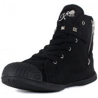 kiss and walk sneakers vegas black mono womens shoes high top trainers ...
