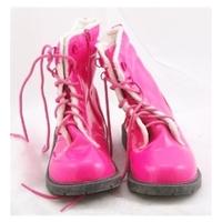 kids size 2131 neon pink lace up boots