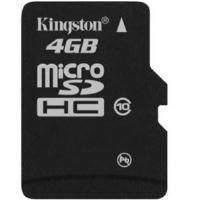 kingston 4gb microsdhc card class 10 single pack without adaptors