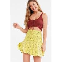 Kimchi Blue Haystack Smocked Mini Skirt, YELLOW