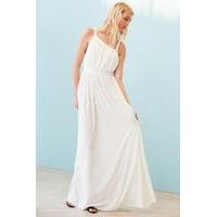 Kimchi Blue Coralina Cupro Asymmetrical Maxi Dress, WHITE