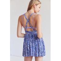 kimchi blue printed halter playsuit blue