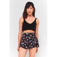 kimchi blue flirty ruffle hem shorts black