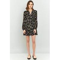 Kimchi Blue Sabrina Floral Long-Sleeve Mini Shirt Dress, BLACK MULTI