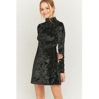 Kimchi Blue Julie Crushed Velvet Turtleneck Dress, BLACK