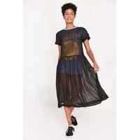 Kimchi Blue Sparrow Sheer Drop-Waist Midi Dress, BLACK