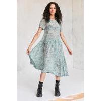 kimchi blue sparrow sheer drop waist midi dress green