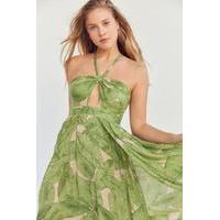 kimchi blue deveraux cutout twist maxi dress green