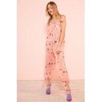 Kimchi Blue Winnie Floral Print Pink Balloon-Leg Jumpsuit, PINK