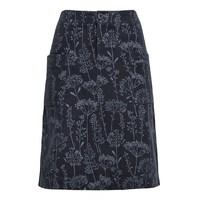 Kilma Printed Cord A-Line Mid Length Skirt Dark Navy