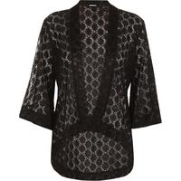 kirsty lace crochet open cardigan black