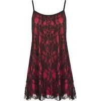 Kinley Lace Strappy Sleeveless Top - Cerise