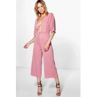 Kimono Sleeve Culotte Jumpsuit - rose