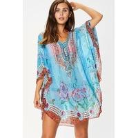 Kimberly Blue Embellished Kimono