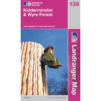 kidderminster wyre forest os landranger active map sheet number 138