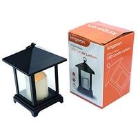 Kingavon 22.5cm Black LED Candle Lantern, Plastic, 