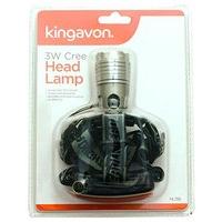 Kingavon 3w CREE Head Lamp, Metal, Grey,