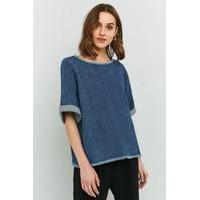 Kings Of Indigo Bilqis Woven Denim Top, BLUE